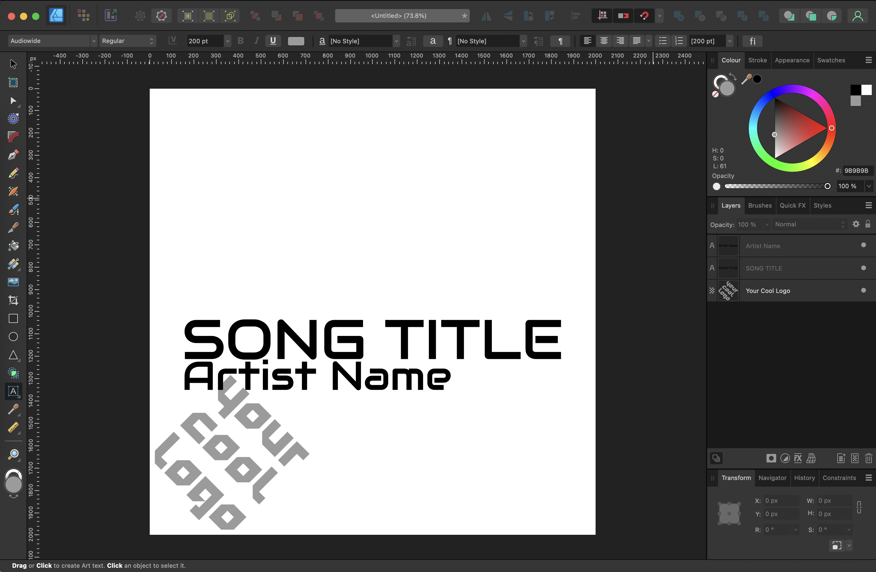 I used the text tool to add some plain text in a neat font onto the image, and a logo too.