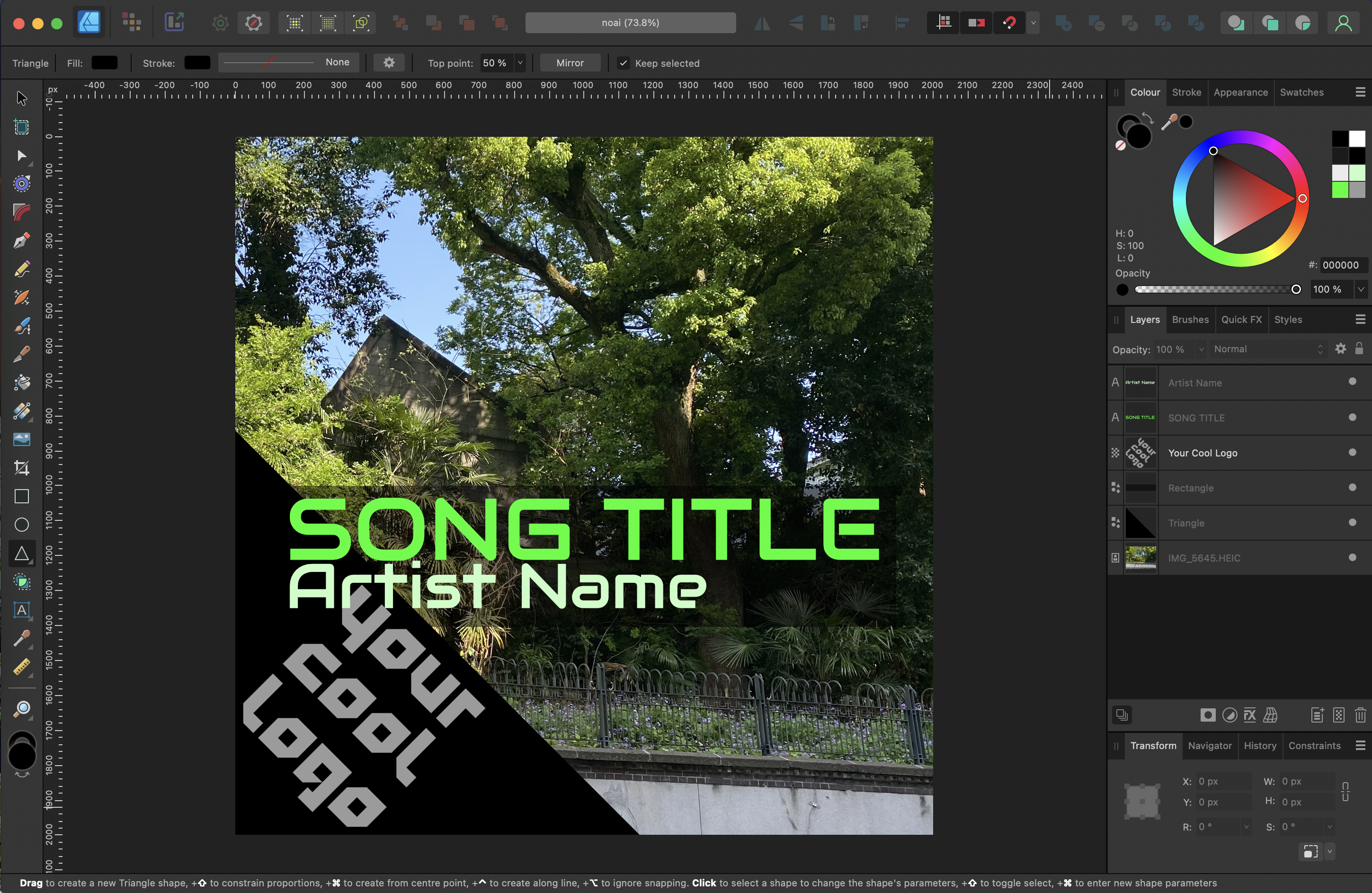 I changed the text colour and added some dark background elements to help the text stand out from the image a bit.