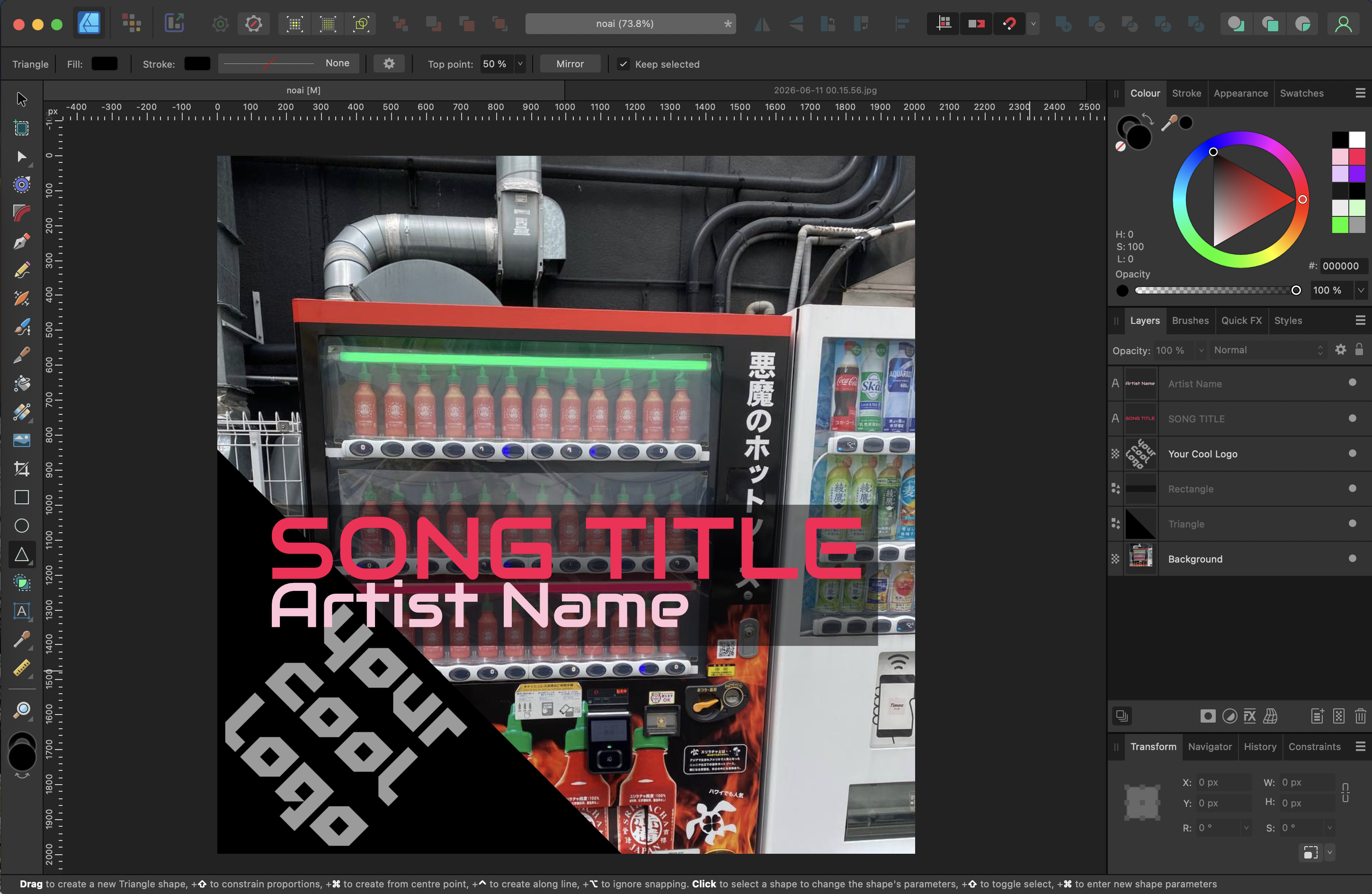 I changed the background image and text colours and now it's a completely new cover! And yes, that sriracha vending machine is real.