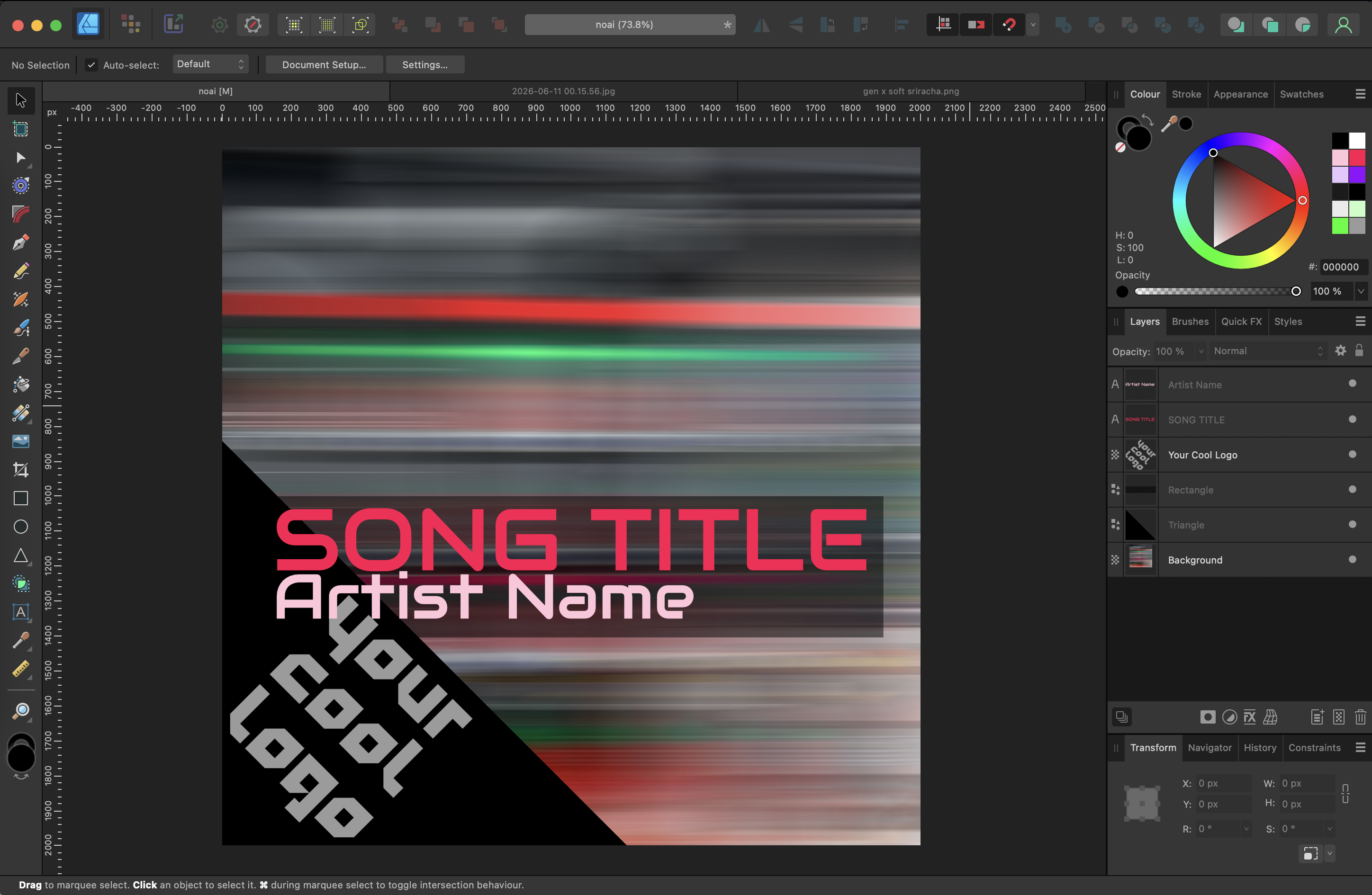 I added a strong motion blur to the background image which makes it look better, I think.