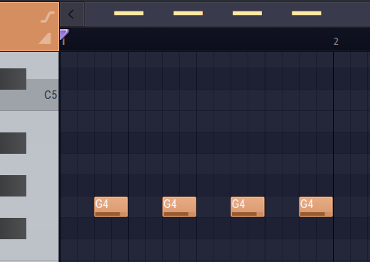 A simple off-beat bass on G